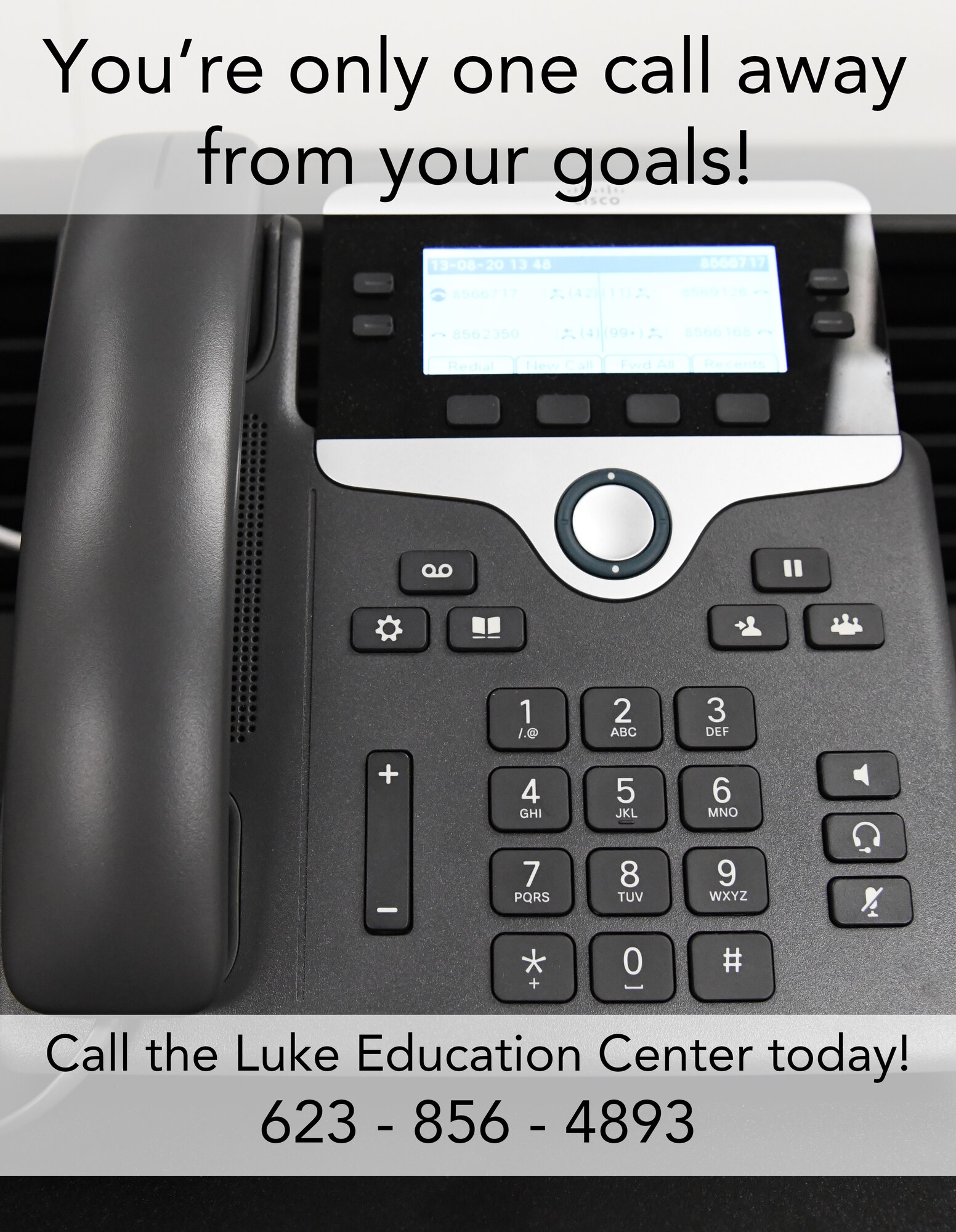 Graphic created using Adobe Photoshop for use on Aug. 18, 2020 in recognition of the Luke Education Center to be displayed on social media for Luke Air Force Base.