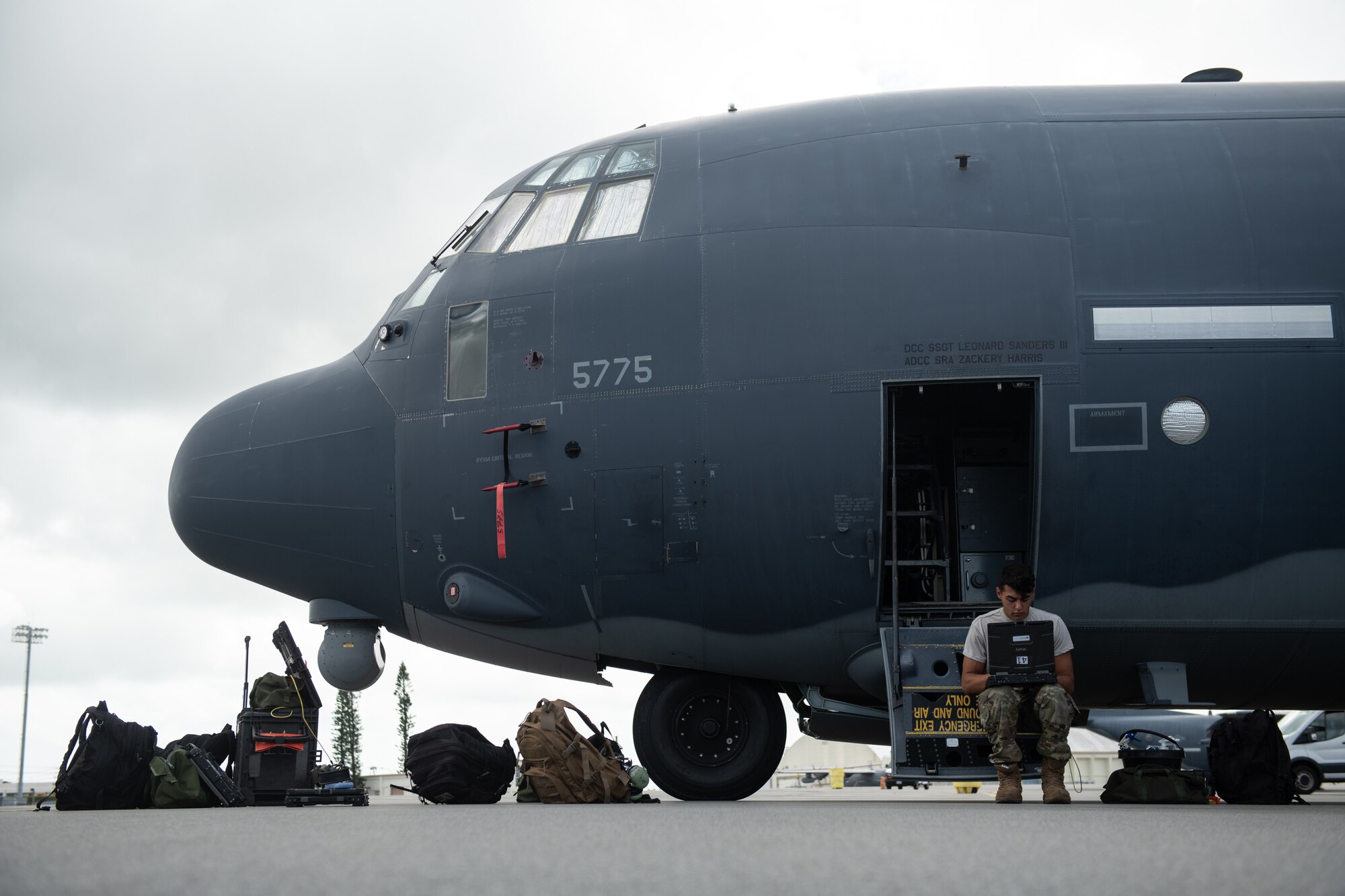 .S. Airmen assigned to the 353rd Special Operations Aircraft Maintenance Squadron conduct an engine test on an MC-130J Commando II July 30, 2020, at Kadena Air Base Japan. Maintainers ensure safe operation of the Commando II, which conducts infiltration, exfiltration, and resupply of U.S. and allied special operations forces.