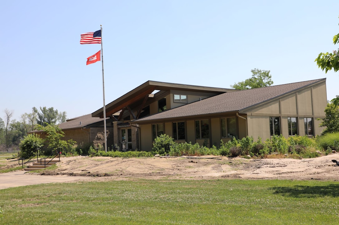 The real estate division owns and manages a variety real property assets such as the Omaha District Missouri River project office building shown above. Located on the bank of the Missouri River north of downtown Omaha this building provides office space for District employees. (Photo by Nyime Gilchrist)