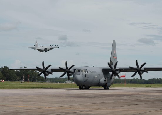 The Air Force Reserve's 403rd Wing, Keesler Air Force Base, Mississippi, relocated its aircraft today as Hurricane Marco and Tropical Storm Laura make their way to the U.S. Gulf Coast. The 815th Airlift Squadron relocated their aircraft to Joint Base San Antonio, Texas, and the 53rd Weather Reconnaissance Squadron will continue flying missions into both storms from Atlantic Aviation Charleston International Airport, South Carolina. (U.S. Air Force photo/Lt. Col. Marnee A.C. Losurdo)