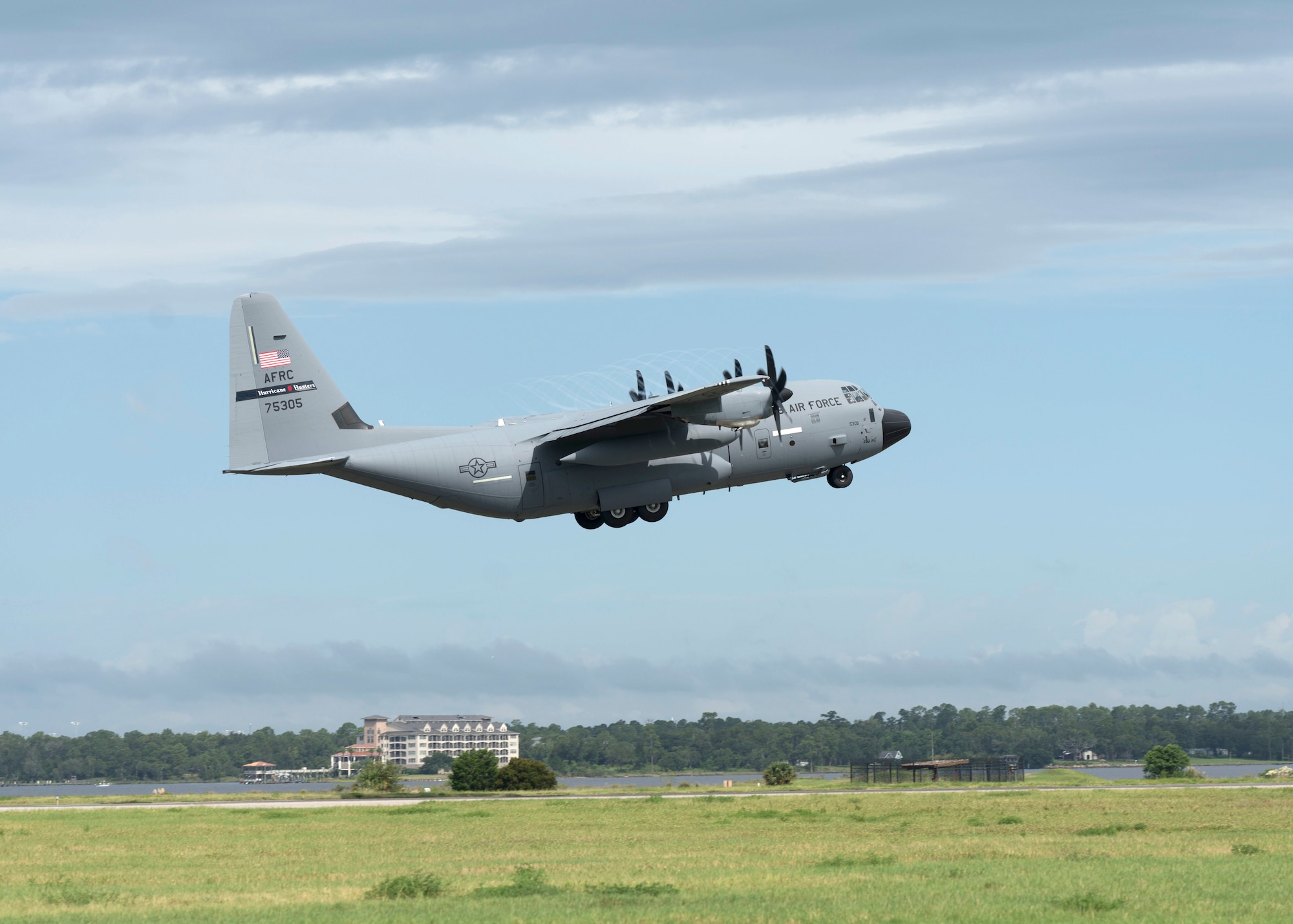 The Air Force Reserve's 403rd Wing, Keesler Air Force Base, Mississippi, relocated its aircraft today as Hurricane Marco and Tropical Storm Laura make their way to the U.S. Gulf Coast. The 53rd Weather Reconnaissance Squadron will continue flying missions into both storms from Atlantic Aviation Charleston International Airport, South Carolina. (U.S. Air Force photo/Lt. Col. Marnee A.C. Losurdo)