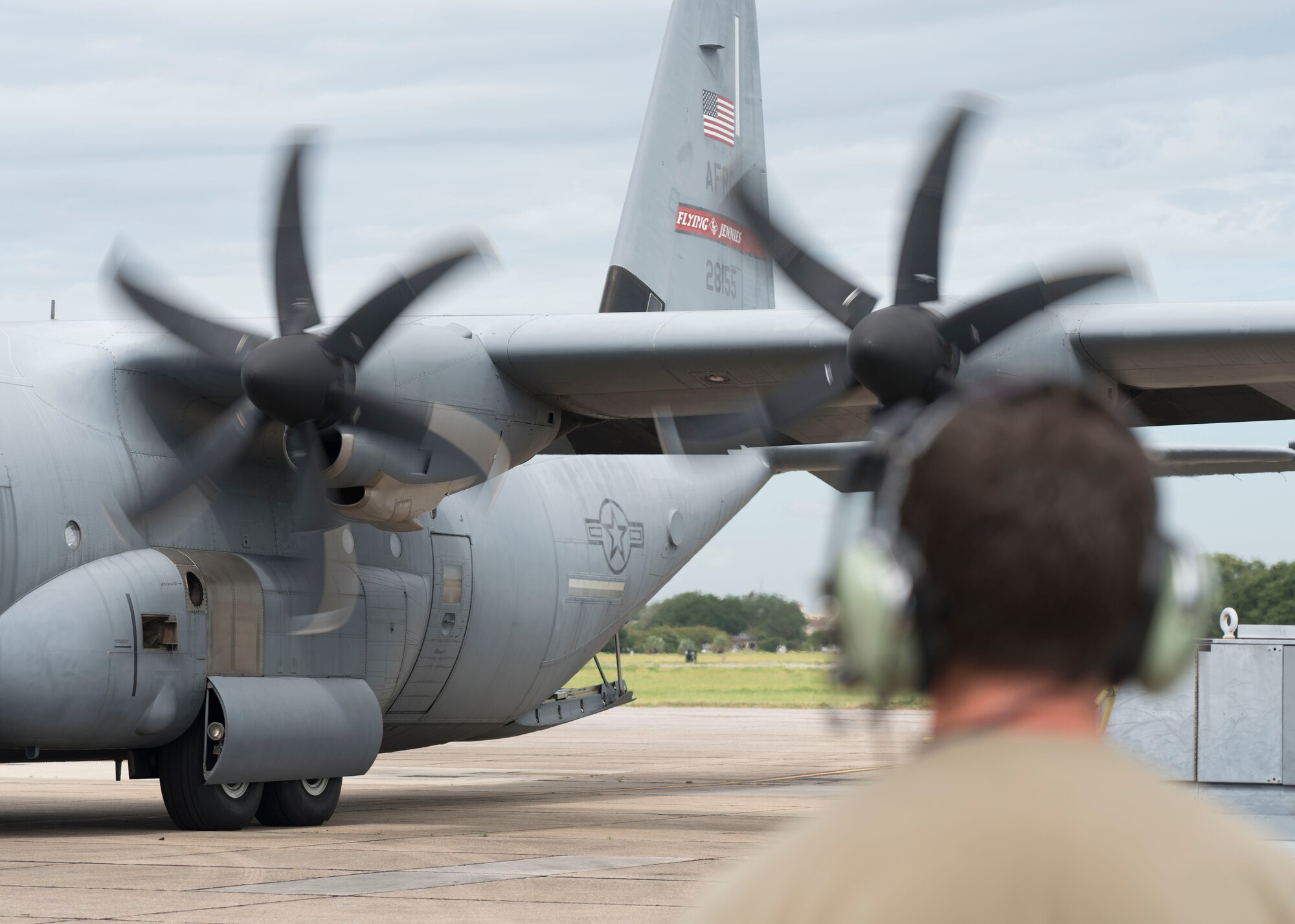 The Air Force Reserve's 403rd Wing, Keesler Air Force Base, Mississippi, relocated its aircraft today Hurricane Marco and Tropical Storm Laura make their way to the U.S. Gulf Coast. The 815th Airlift Squadron relocated their aircraft to Joint Base San Antonio, Texas, and the 53rd Weather Reconnaissance Squadron will continue flying missions into both storms from Atlantic Aviation Charleston International Airport, South Carolina. (U.S. Air Force photo/Lt. Col. Marnee A.C. Losurdo)