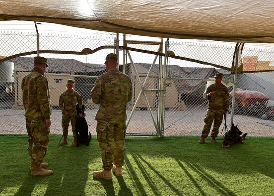 378 AEW leadership visit security forces down range