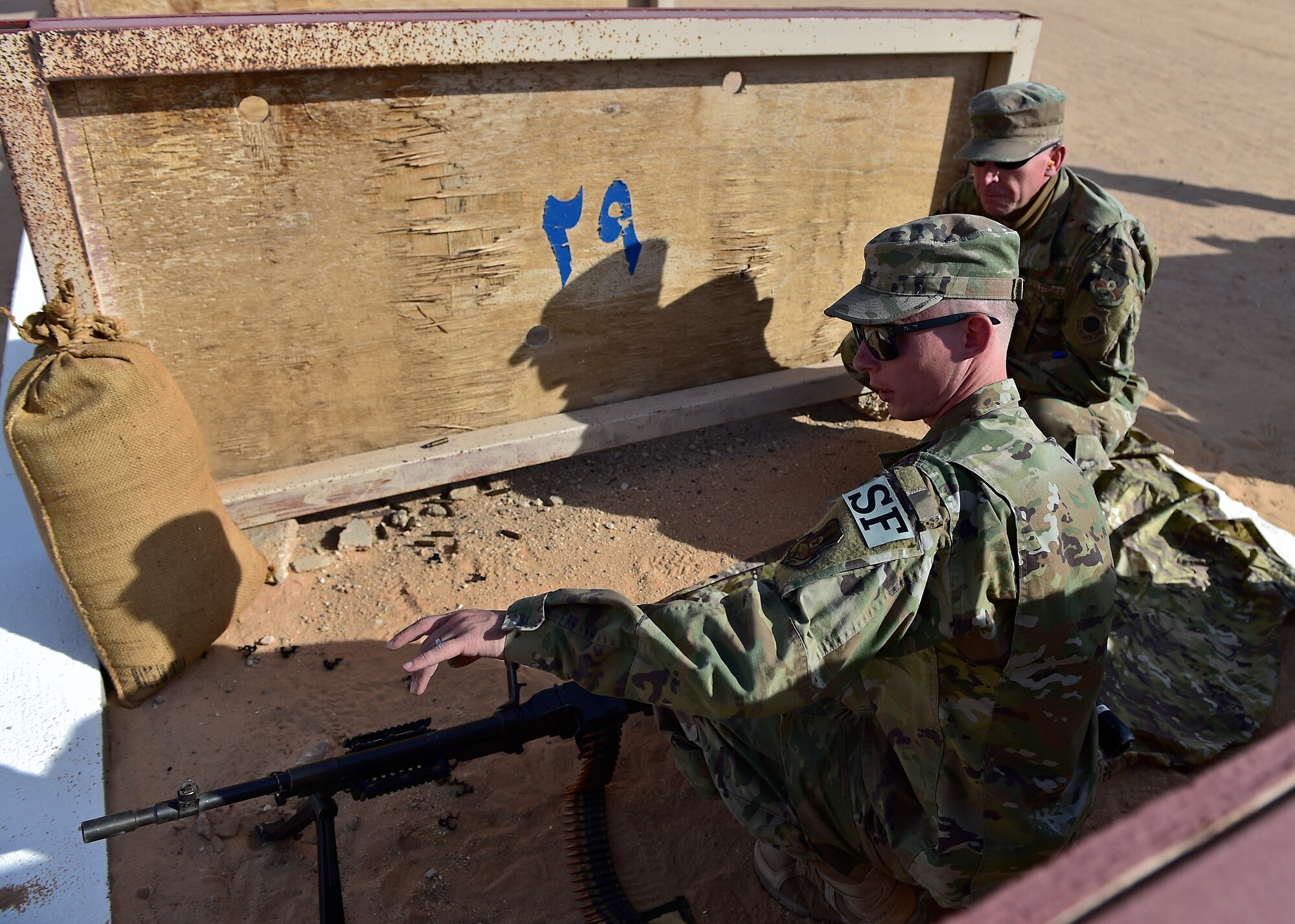 378 AEW leadership visit security forces down range