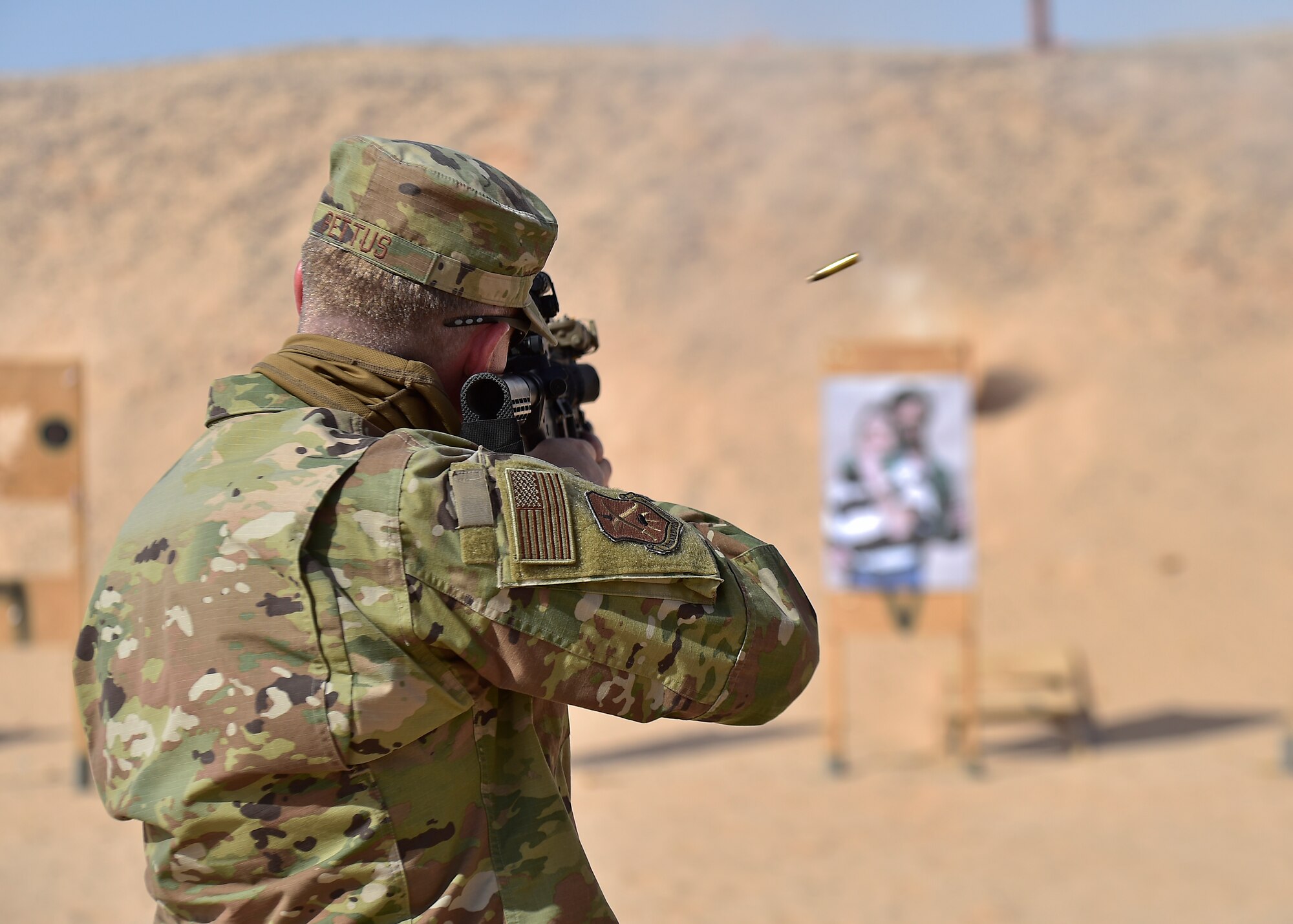 378 AEW leadership visit security forces down range