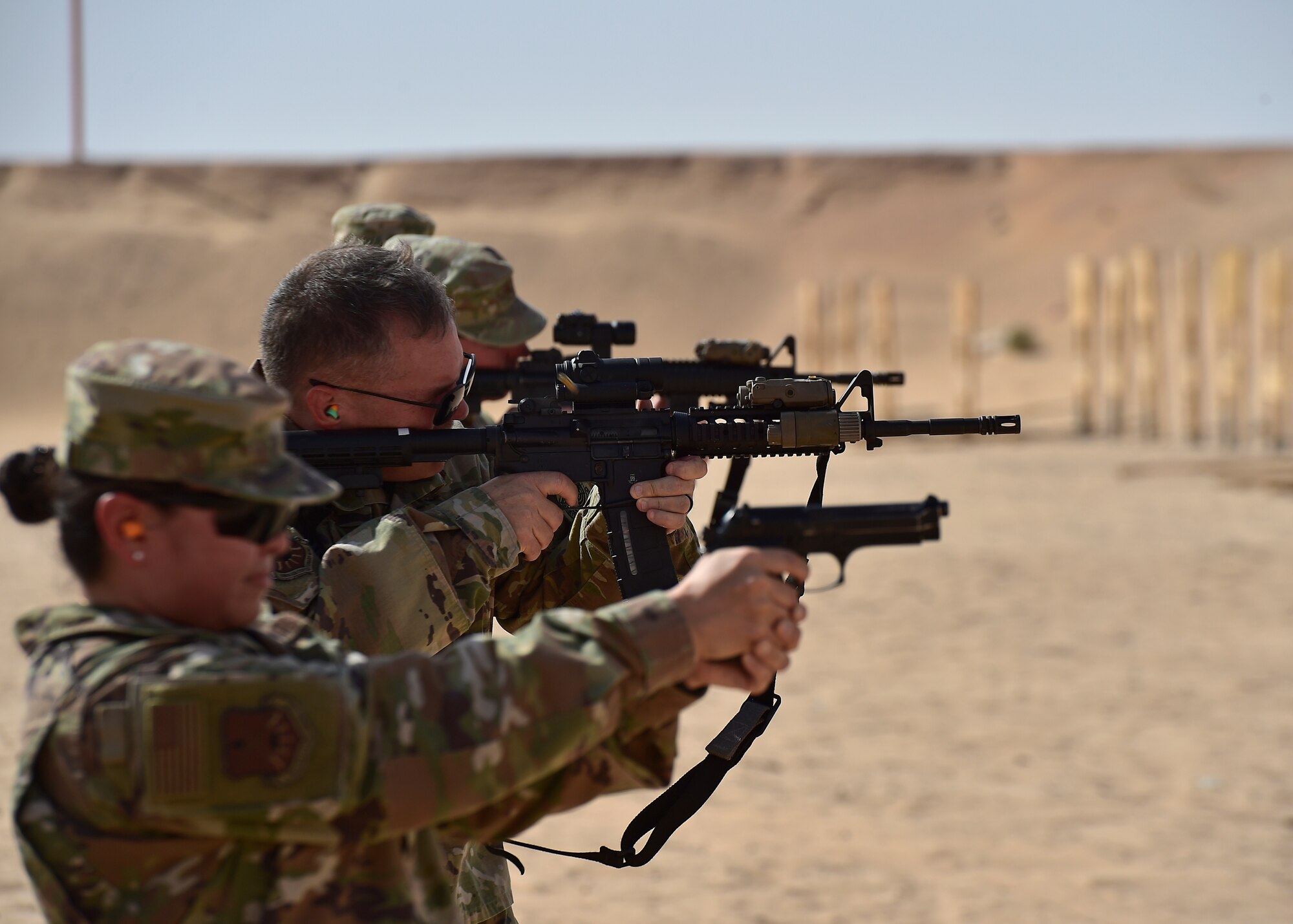 378 AEW leadership visit security forces down range