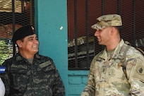 Army South Soldier with Hondurean Officer
