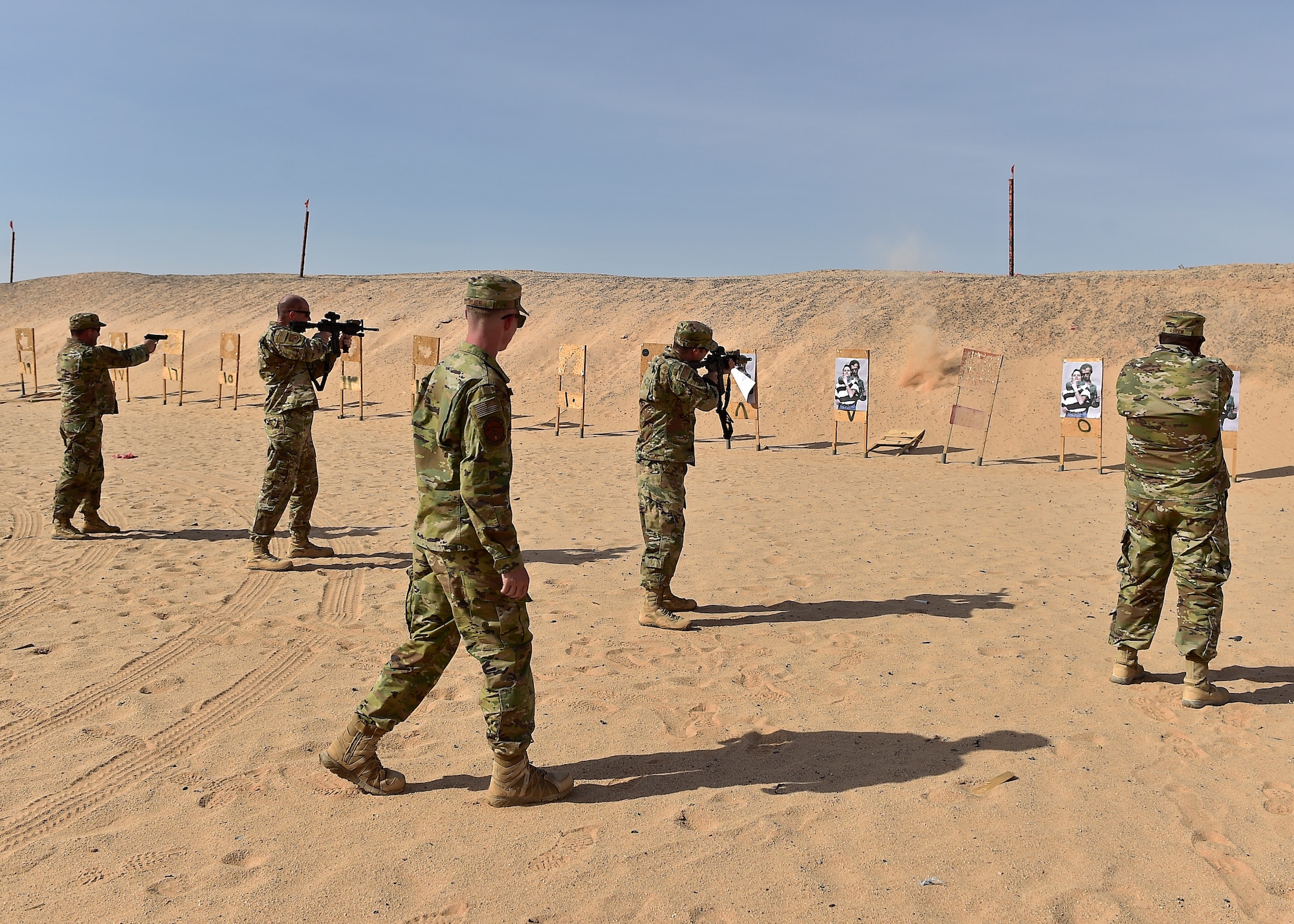 378 AEW leadership visit security forces down range