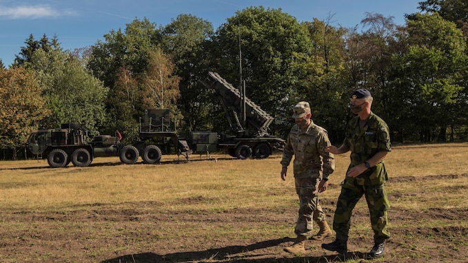 Swedish Soldiers, assigned to the Swedish Air Defense Regiment, visited with the U.S. Soldiers assigned to the 5th Battalion, 7th Air Defense Artillery Regiment, 10th Army Air and Missile Defense Command, in Baumholder to collaborate and mutually understand the operational depth of the defense of European allies and partners on Aug. 18-20, 2020.