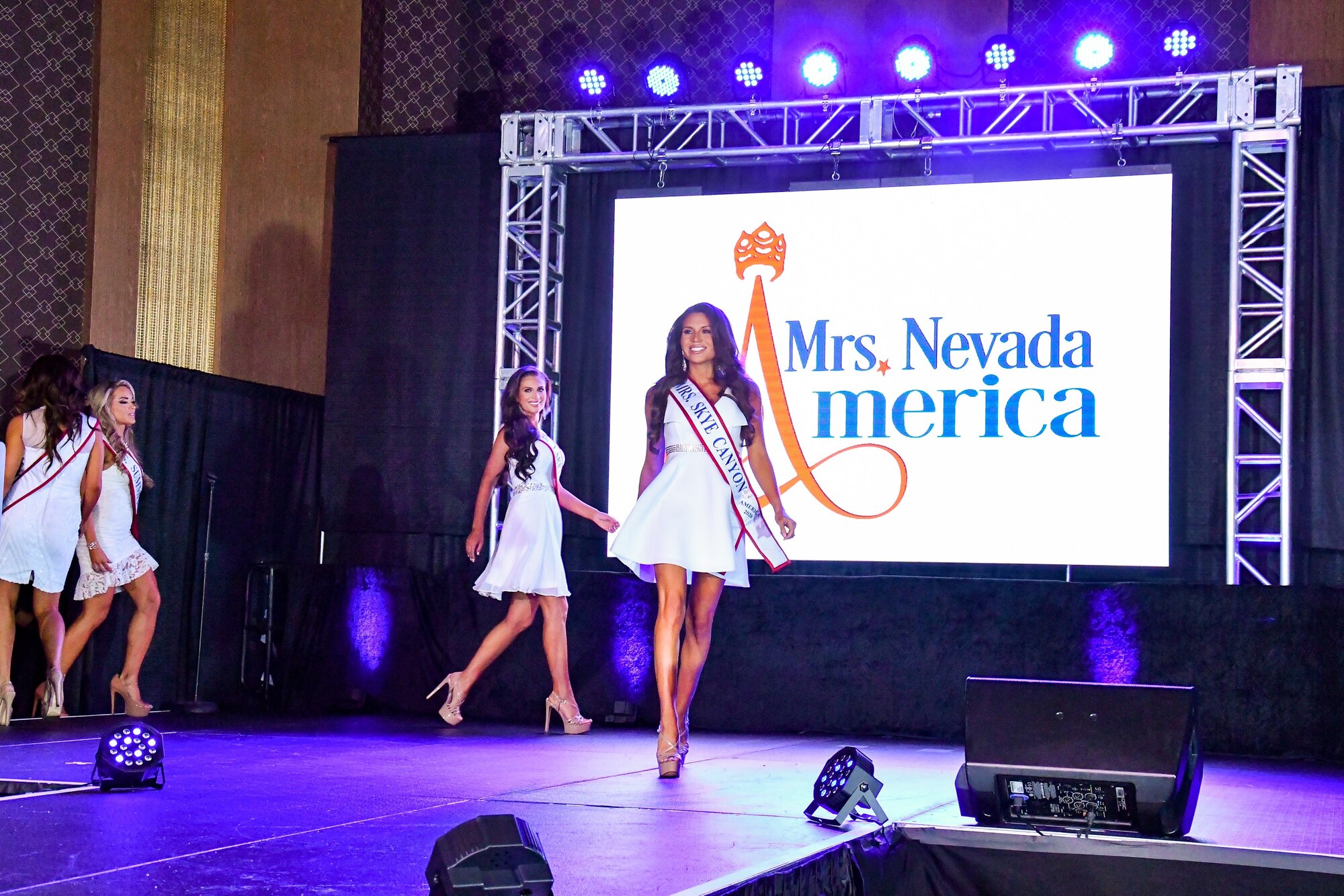 Capt. Jennifer walks the stage at the Mrs. Nevada, America beauty pageant.