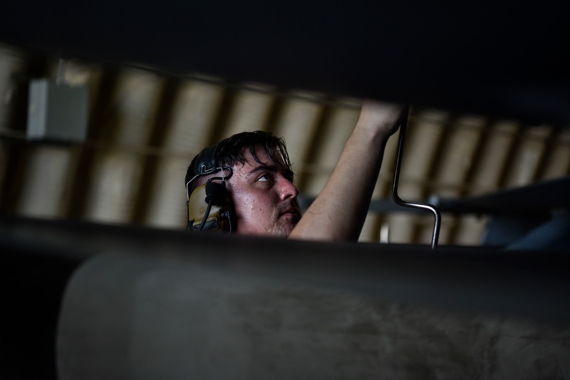 A photo of an Airman performing maintenance.