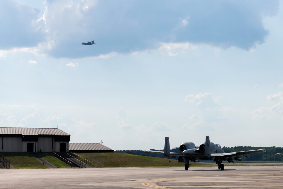 An aircraft prepares for takeoff