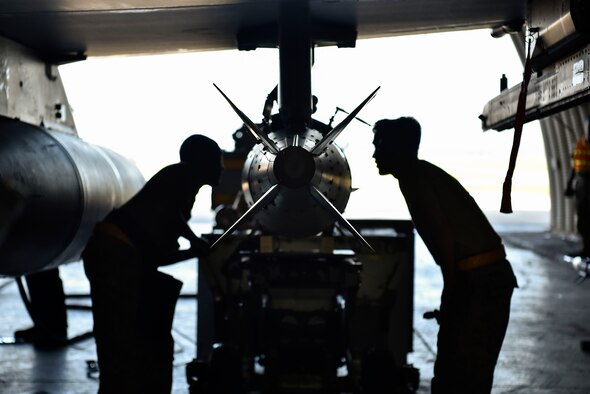 A photo of Airmen performing maintenance.