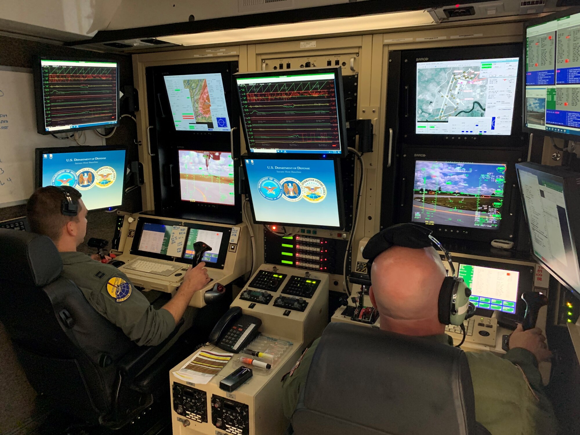 (from left to right) Capt. Kyle ‘Dive’ Boyd, 491st Attack Squadron executive officer, and Senior Master Sgt. Scott “Rove” Meade, 108th ATKS superintendent, launch an MQ-9 Reaper armed with AGM-114 Hellfire missiles, July 30, 2020, on Wheeler-Sack Army Airfield, NY, in support of Operation Northern Strike. Members from the 491st ATKS, a geographically separated unit from Holloman Air Force Base, New Mexico, work with Air National Guardsmen from the 174th Attack Wing located on Hancock Field Air National Guard Base, New York, to evaluate the differences, strengths and weaknesses of active duty and Air National Guardsmen. (Courtesy photo)