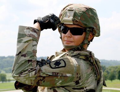 Capt. April Bruner is the first female commander of a Missouri National Guard infantry unit.