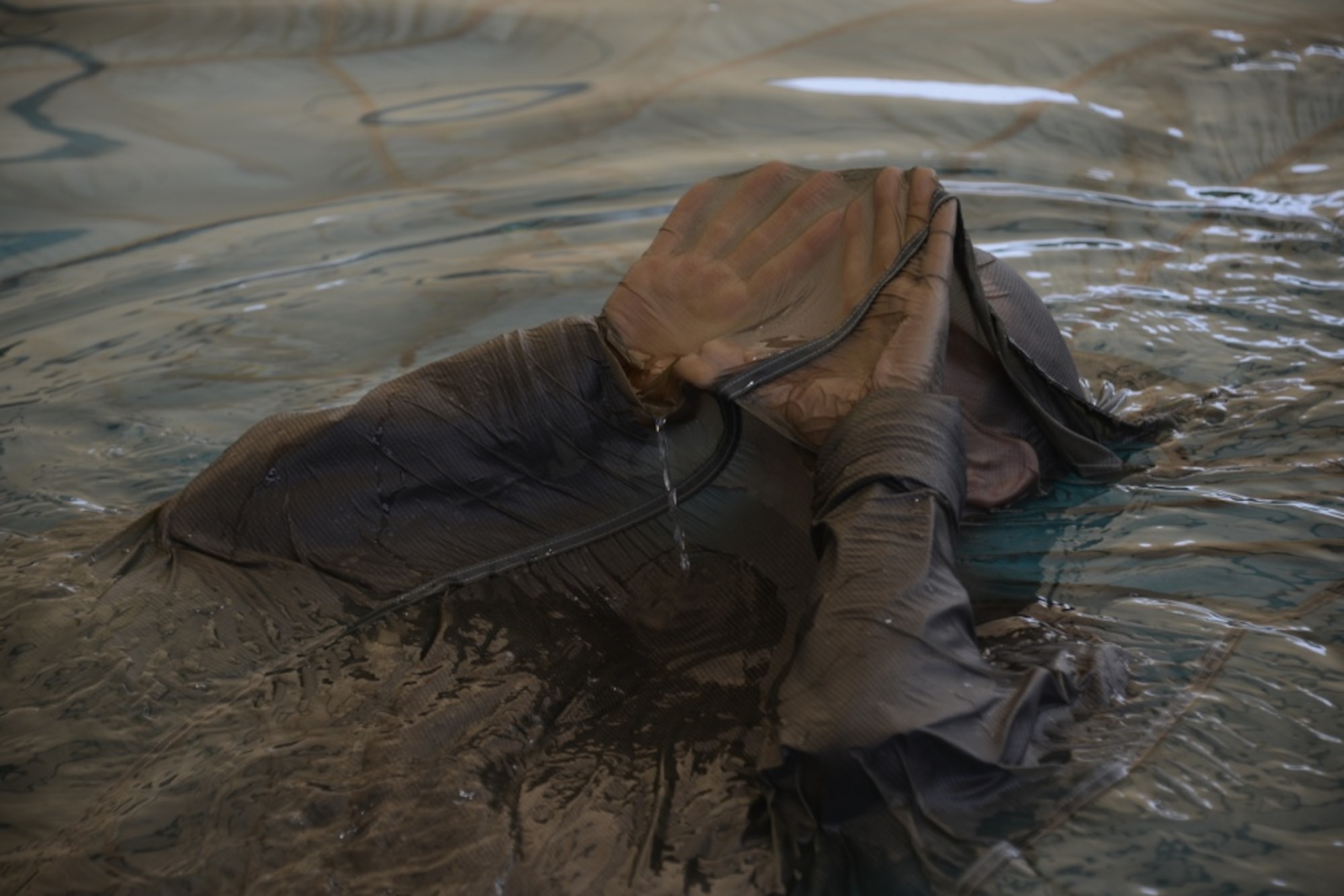 image of an air force special tactics operator conducting wet silk training
