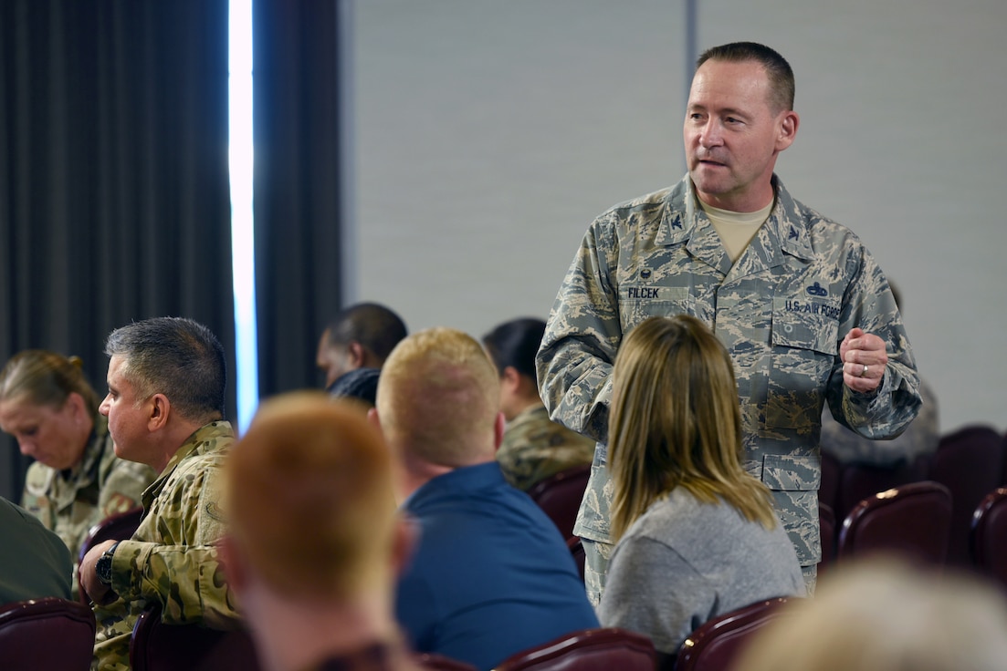 Col. Filcek speaks at townhall meeting