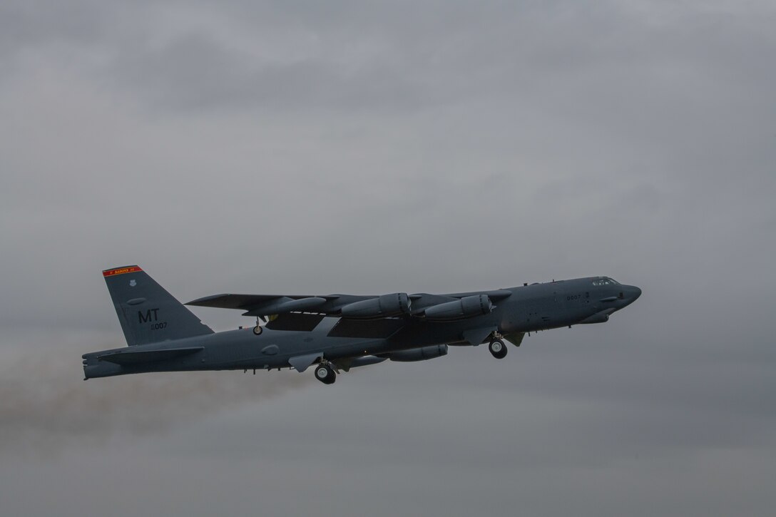 A military aircraft flying