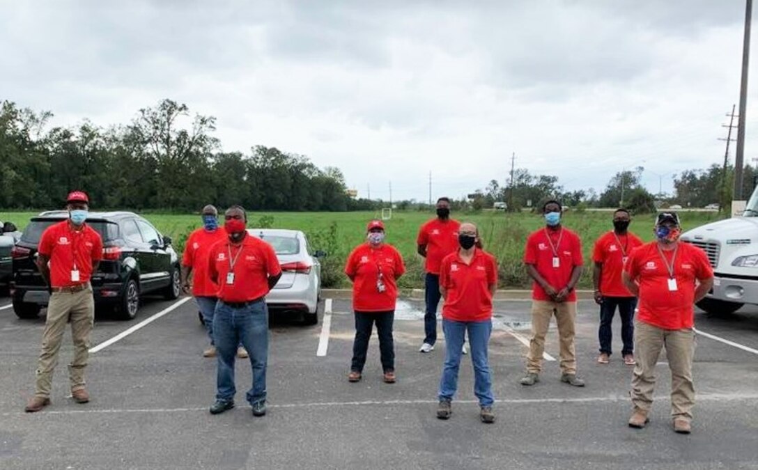 Members of our Emergency Power Planning and Response Team pose for a quick picture before getting to work. The Memphis District U.S. Army Corps of Engineers deployed an Emergency Power Planning and Response Team (PRT) to support FEMA's Hurricane Laura relief efforts, Aug 26.
