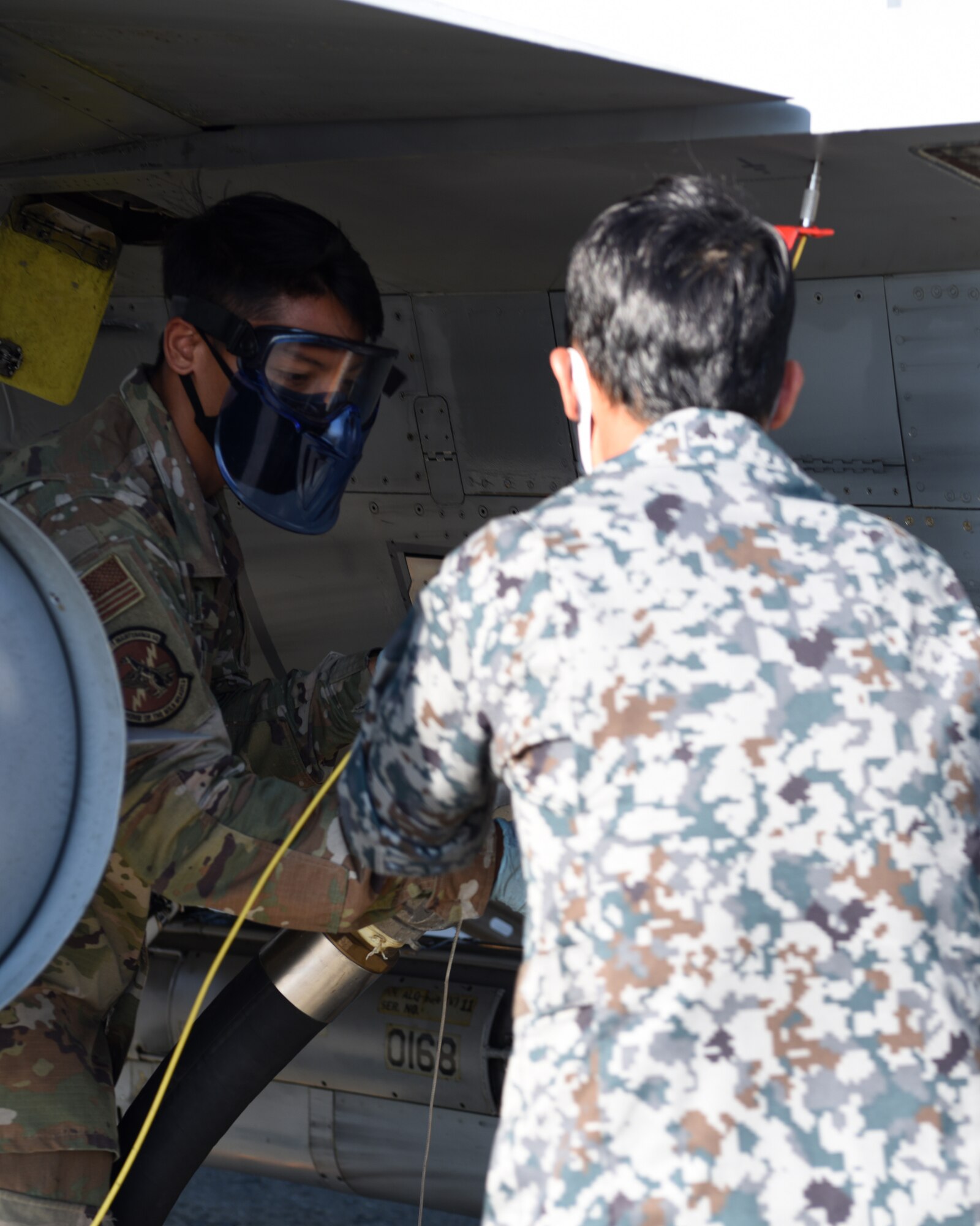 Individuals observe training in an outdoor environment