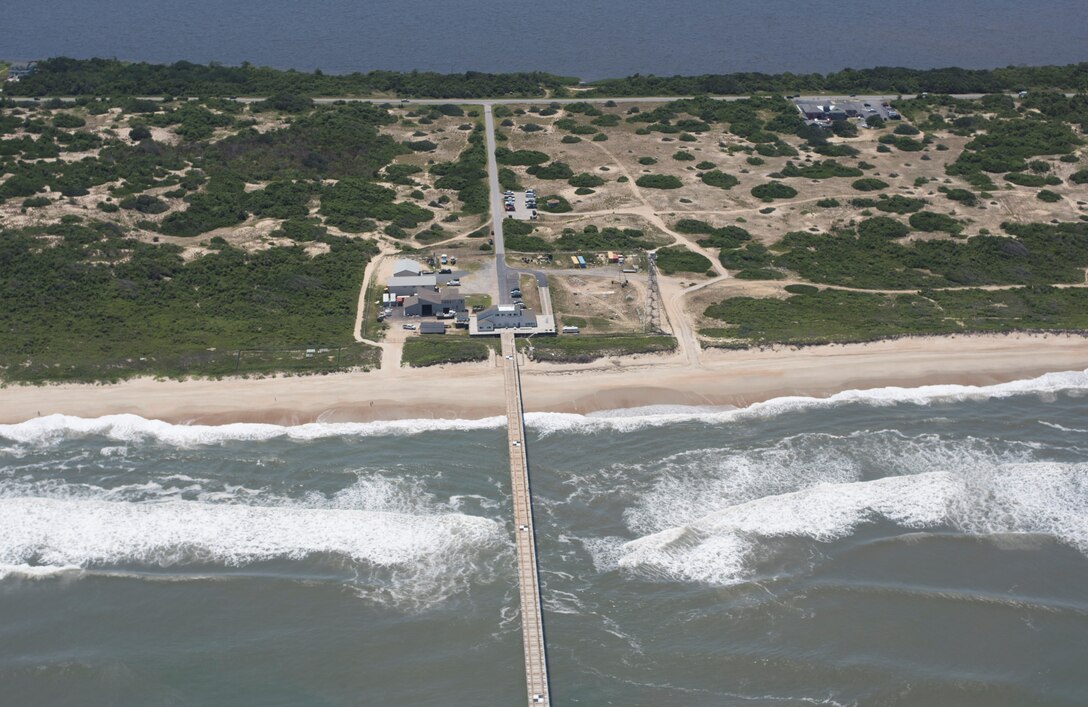 An aerial view of ERDC Coastal and Hydraulics Laboratory’s Field Research Facility in Duck, N.C.