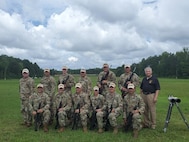 The Army Reserve team won the High Reserve Component in Match #13, the Interservice Rifle Team Championship (10 Man Team match). Back row (L to R):  COL Christopher Baer, SSG Sean Morris, MAJ David Yerkes, MSG Joseph Braswell, SFC John Arcularius, SFC Adam Stauffer, Mr. Stephen Austin (ACAR).
Front row (L to R):  SPC Dan Lowe, SGT Drew Wood, SGT Keith Stephens, SFC Cheryl Morris, SFC John Bonjour, SFC Dan Dorosheff.