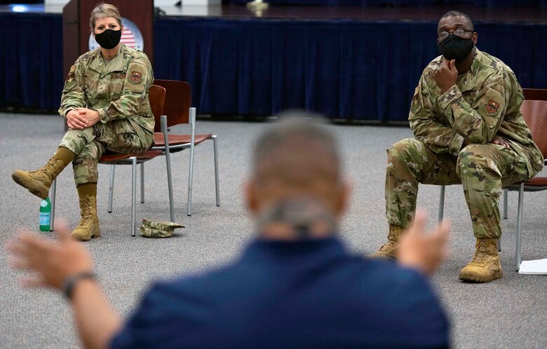 Service members, Department of Defense civilians and 502nd Air Base Wing leaders had a frank discussion about what needs to be done to confront the issues of bullying, interpersonal violence and racial bias in the military during the “Tough Conversation” roundtable at the Joint Base San Antonio-Fort Sam Houston Military & Family Readiness Center Aug. 11.