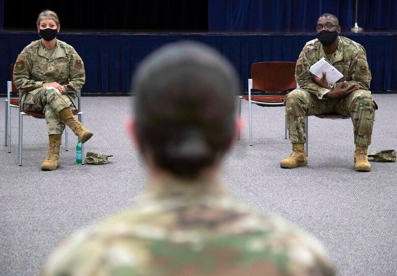 Service members, Department of Defense civilians and 502nd Air Base Wing leaders had a frank discussion about what needs to be done to confront the issues of bullying, interpersonal violence and racial bias in the military during the “Tough Conversation” roundtable at the Joint Base San Antonio-Fort Sam Houston Military & Family Readiness Center Aug. 11.