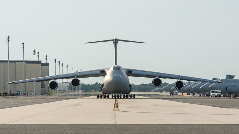 C-5M Super Galaxy taxis at Dover AFB