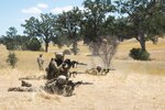 U.S. Soldiers of the 79th Infantry Brigade Combat Team's 1st Battalion, 184th Infantry Regiment, Charlie Company, conduct a squad live-fire exercise Aug. 25, 2020, at Fort Hunter Liggett, California. The warfighter exercise was held during their annual training period for 2020.