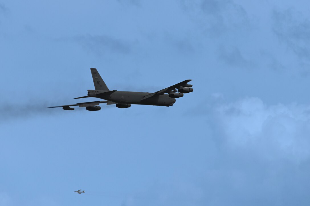 B-52's flying over Barksdale Air Force Base
