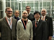 Team members (from left) Jeremy E. Solbrig (Cooperative Institute for Research in the Atmosphere [CIRA]), F. Joseph Turk (NASA Jet Propulsion Laboratory [JPL]), Joshua Cossuth, Richard L. Bankert, Song Yang and Jeffrey D. Hawkins accepted the Special Award from the American Meteorological Society on behalf of the team. (Photo by Michael R. Hart)