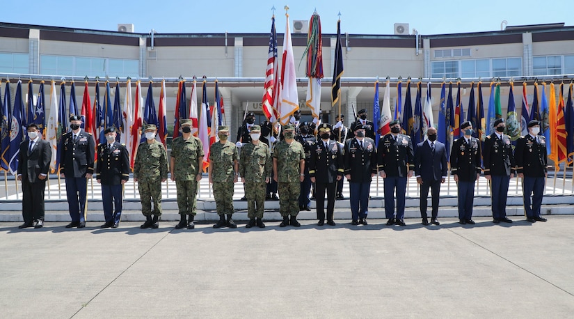 U.S. Army Japan Headquarters, August 20, 2020 in honor of Lt. Gen. Yoshihide Yoshida, Japan Ground Self-Defense Force's Ground Component Command's Commanding General, an Honors Ceremony was rendered by Maj. Gen. Viet. X. Luong, USARJ's Commanding General.