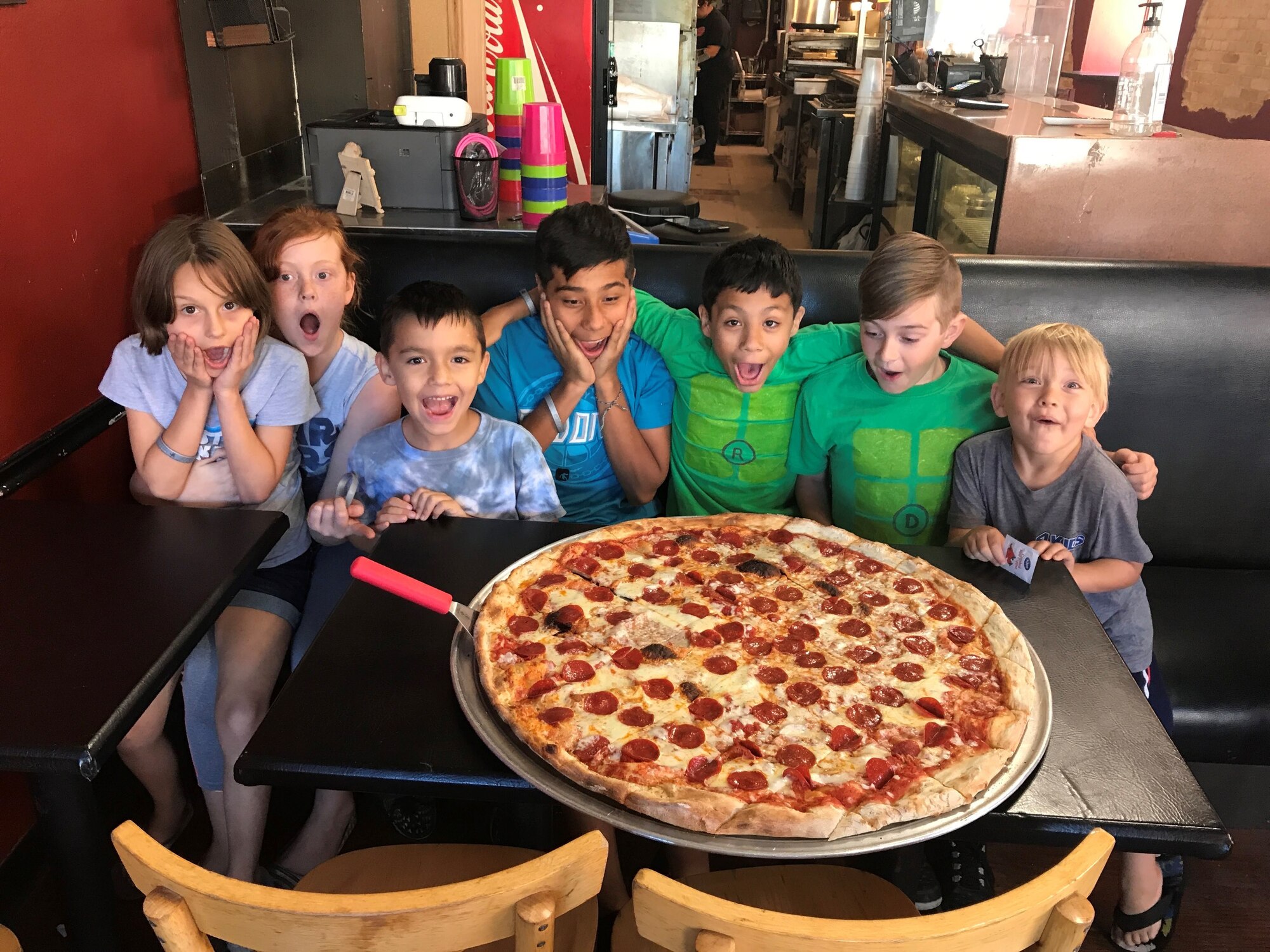 The Neal children celebrate adoption day May 4, 2017 in San Antonio, TX. The Neals made their annual tradition to celebrate with pizza and family time on their adoption day. (Courtesy photo)