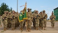 Members of the Georgia Army National Guard with the Monroe-based 178th Military Police Company stand in formation during the opening ceremony for Agile Spirit 19 at Vaziani Training Area on July 27, 2019. Participation in joint, multinational exercises like AgS19 enhances professional relationships and improves overall coordination with allies and partners during a crisis.