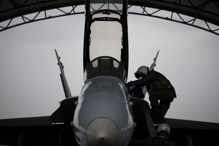 U.S. Marines with Marine All Weather Fighter Attack Squadron 533 participate in Exercise Keen Sword 2021 at Marine Corps Air Station Iwakuni, Japan, Nov. 2, 2020. Keen Sword is a joint, bilateral training exercise involving U.S. forces and Japan Self-Defense Force personnel designed to increase the combat readiness and interoperability of the Japan-U.S. alliance. (U.S. Marine Corps photo by Lance Cpl. Bryant Rodriguez)