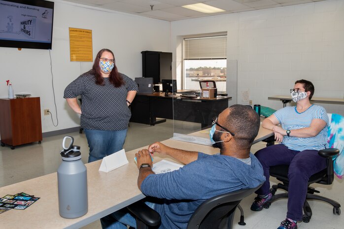 Code 2370 Meagan Goodwin interacts with students during a training seminar.