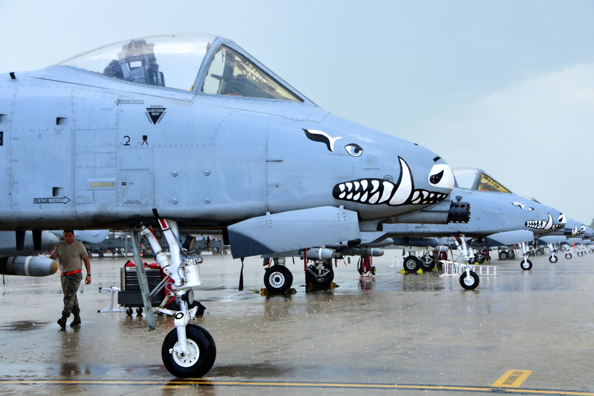 An A-10 “Warthog” from the 47th Fighter Squadron sits is parked on the flight line July 26, 2018 at Davis-Monthan AFB, Ariz.  The 47th Fighter Squadron was established on December 1, 1940 and now trains, educates, and mentors the world's finest attack pilots for the Combat Air Forces.