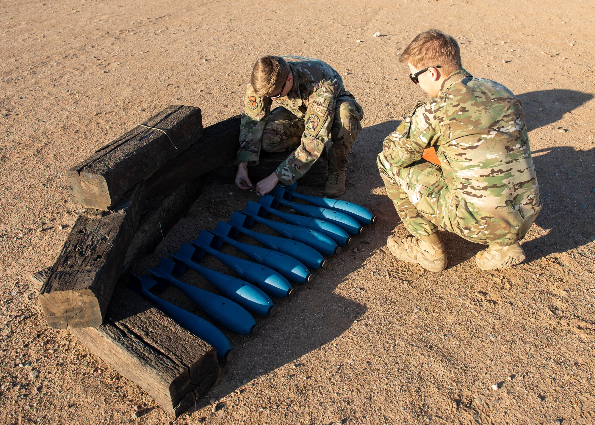 EOD drops BDU-33s to showcase handling procedures