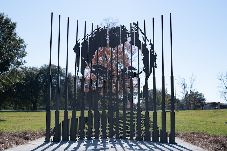 A new Rosa Parks sculpture created by Ian Mangum, a 42nd Force Support Squadron team member, sits on display shortly after its unveiling Dec. 1, 2020, on Maxwell Air Force Base, Alabama. Many people may know of the work Rosa Parks did during the civil rights movement, but less may know she worked on Maxwell Air Force Base in the 1940s. (U.S. Air Force photo by Senior Airman Charles Welty)