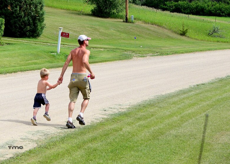 Runners participate in the Hide Away Bay 5K at Douglas Creek recreation area, Lake Sakawea, North Dakota, June 2020