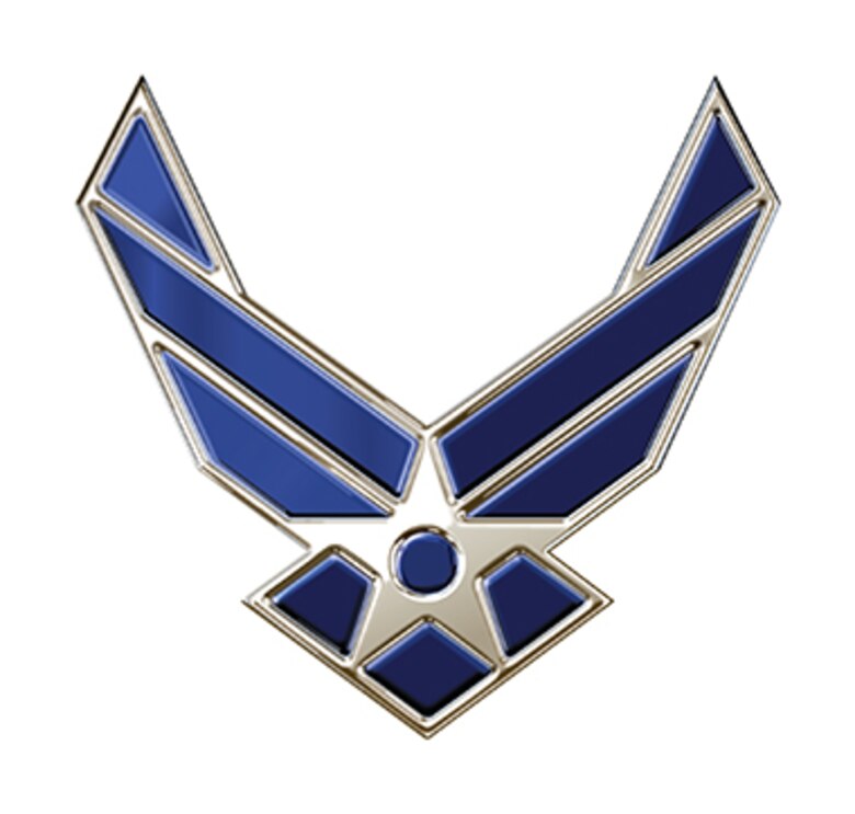 Blue Air Force logo on white background
