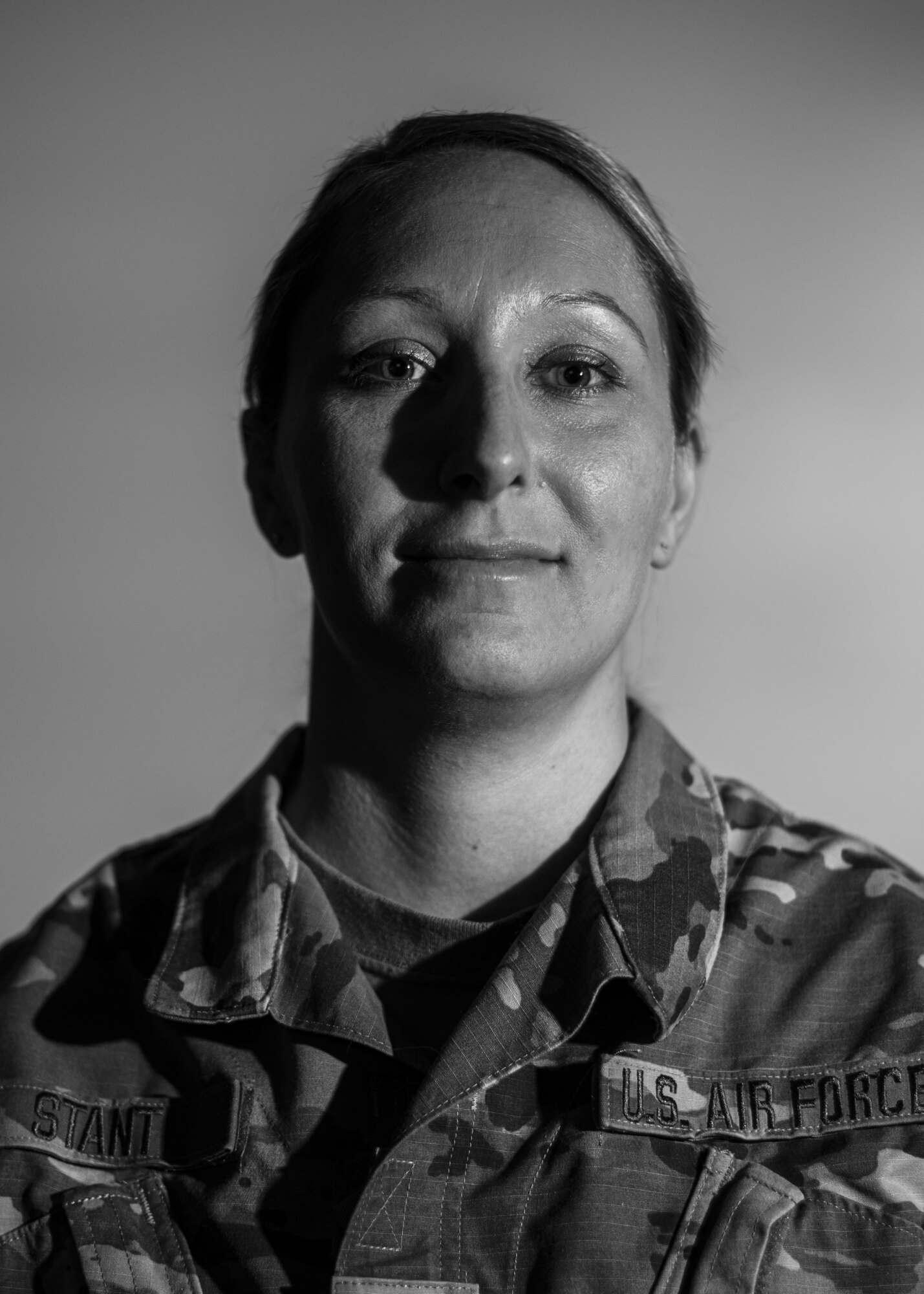 Master Sgt. Ashley Stant, 434th Force Support Squadron personnel systems manager, poses for a photo at Grissom Air Reserve Base, Indiana, on Dec. 3, 2020. Stant was selected as a bone marrow match for a 63 year old male patient with myelogenous leukemia. (U.S. Air Force photo by Tech Sgt. Joshua Weaver)