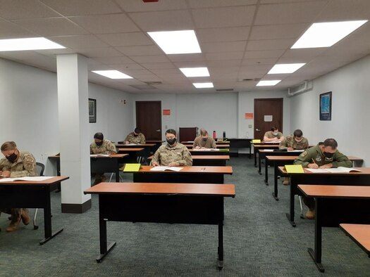 The Education Office in Hangar 2 assists Airmen and Department of Defense civilians with continuing their education and preparing them for official tests at Joint Base Pearl Harbor-Hickam, Hawaii, Nov. 20, 2020. The unit was awarded the 2019 Pacific Air Forces Force Development Flight of the Year and states the Airmen stationed here are the most educated in the command. (Courtesy Photo)
