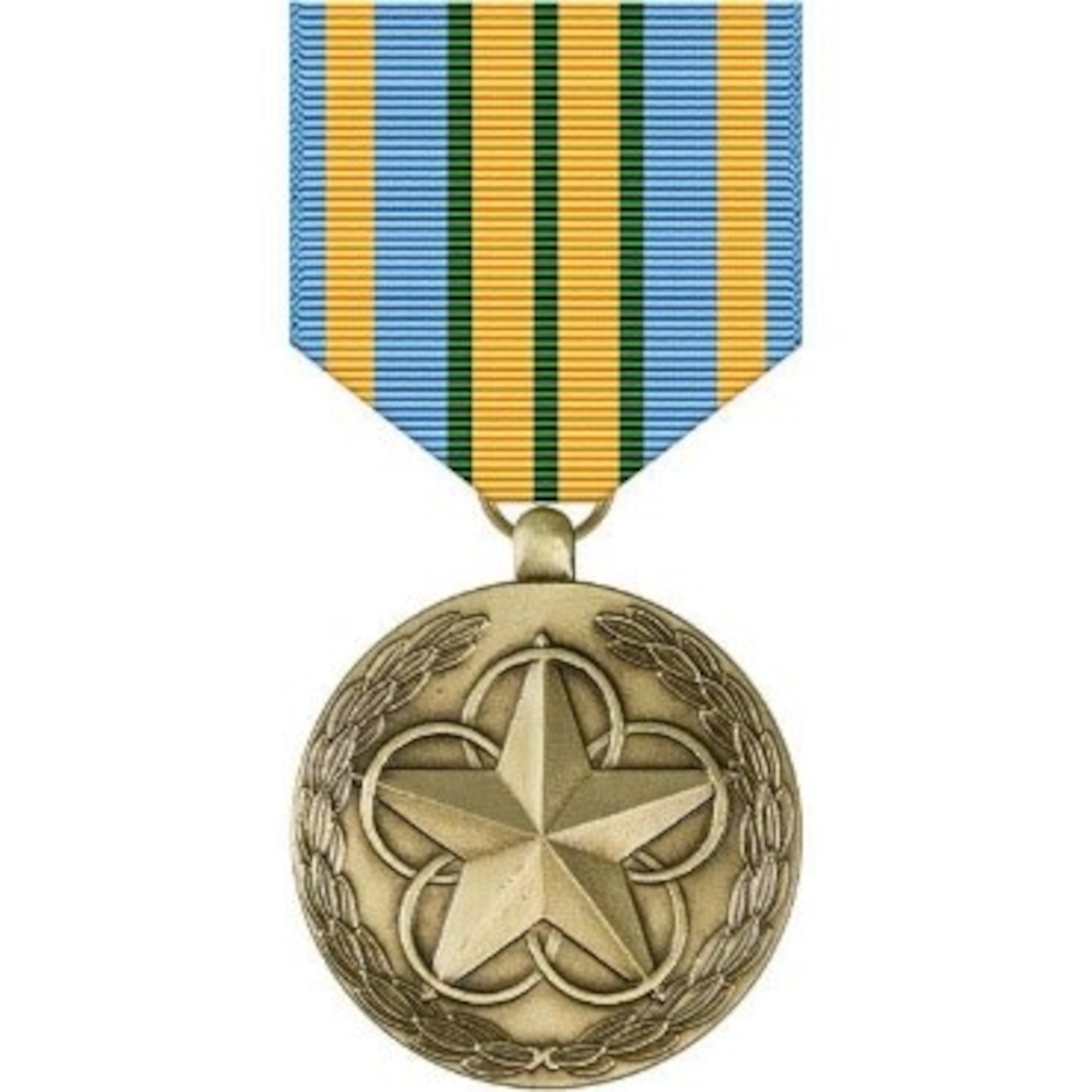 The Military Outstanding Volunteer Service Medal (MOVSM) was created under Executive Order 12830 by George H. W. Bush on Jan. 9, 1993. The medal was designed by the Institute of Heraldry and was first issued in December, 1993. Among Federal service medals, the MOVSM precedence ranks just below the Humanitarian Service Medal and just above the Armed Forces Reserve Medal. (DoD graphic)