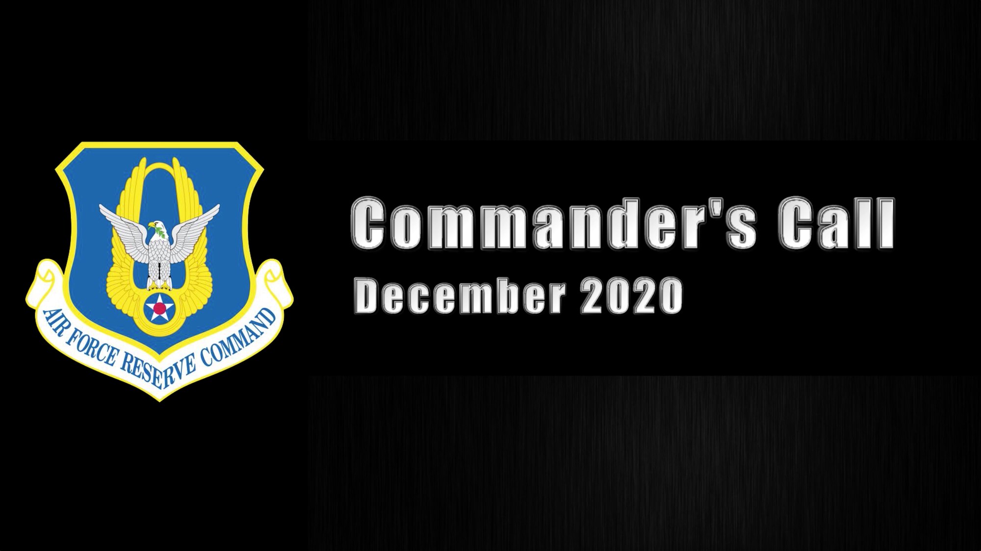 Title card for AFRC virtual year-end Commander’s Call