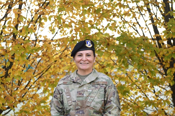 Tech. Sgt. Kristin Ray, 31st Security Forces Squadron unit deployment manager, poses for a photo at Aviano Air Base, Italy, Nov. 13, 2020. Ray recently completed a Native American history class which led her to ask her mother about more of her own personal history. Ray confirmed she is a sixth-generation direct descendent from Chief Black Kettle of the of the Southern Cheyenne Tribe and also a direct descendent of Chief Dull Knife from the Northern Cheyenne Tribe.