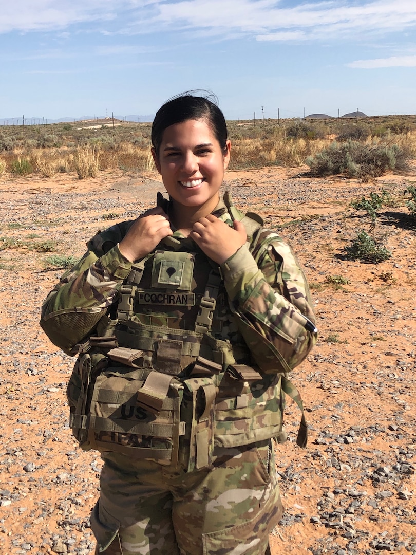 Spc. Alexandria Cochran Kansas City's 1139th Military Police Company, poses in her duty uniform while assigned as a Military Police Investigator deployed in support of the CENTCOM area of operations.