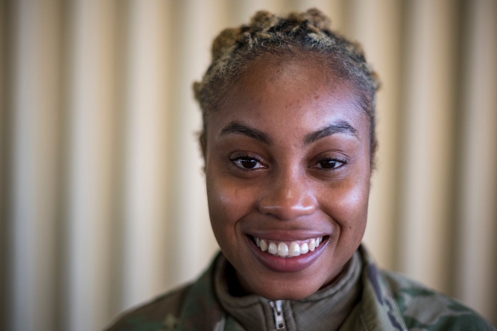 A tight portrait of an Airman.