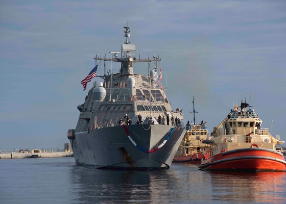 USS Sioux City (LCS 11) arrives at Naval Station Mayport.